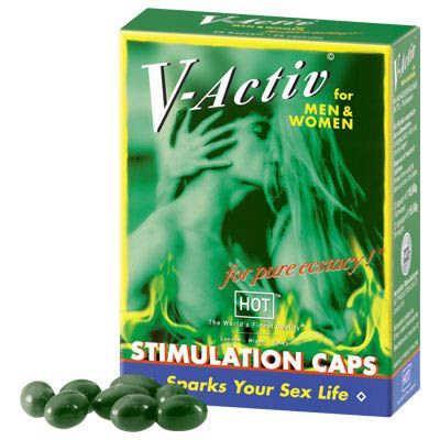 Hot V-activ  (20 Pc.) - Capsule Stimulatoare Pentru Femei și Bărbați