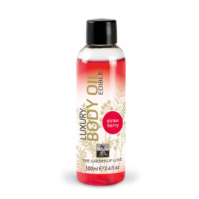 Shiatsu Edible Luxury Body Oil  (100 Ml) - Ulei De Masaj Comestibil - Strawberry